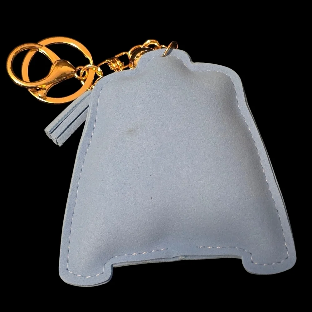 Blue Rhinestone Jacket Keychain Bling Bag Charms - Picture 3 of 3